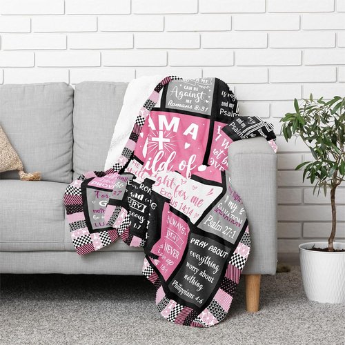 CUJUYO Christian Blanket for Women - Inspirational "I Am a Child of God" Design | 60"x50" Size