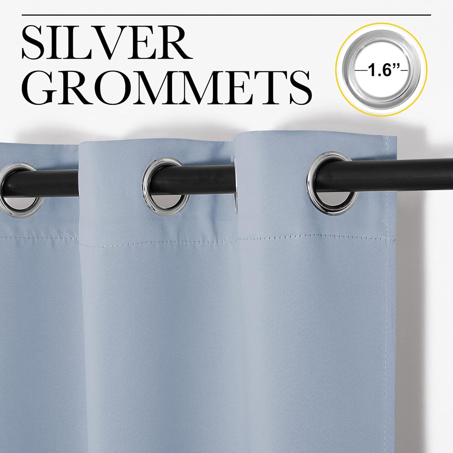 NICETOWN Vintage Blue Blackout Curtains - Thermal Insulated Drapes for Large Windows | 120" Length, 2 Panels, 55" Wide