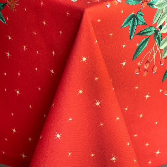 Maison d' Hermine Table Cloth Rectangle Table 100% Cotton 70 x 90 Inches Fall Tablecloth Reusable Everyday Use for Thanksgiving Christmas Decorations Dining Farmhouse Party (Noel)