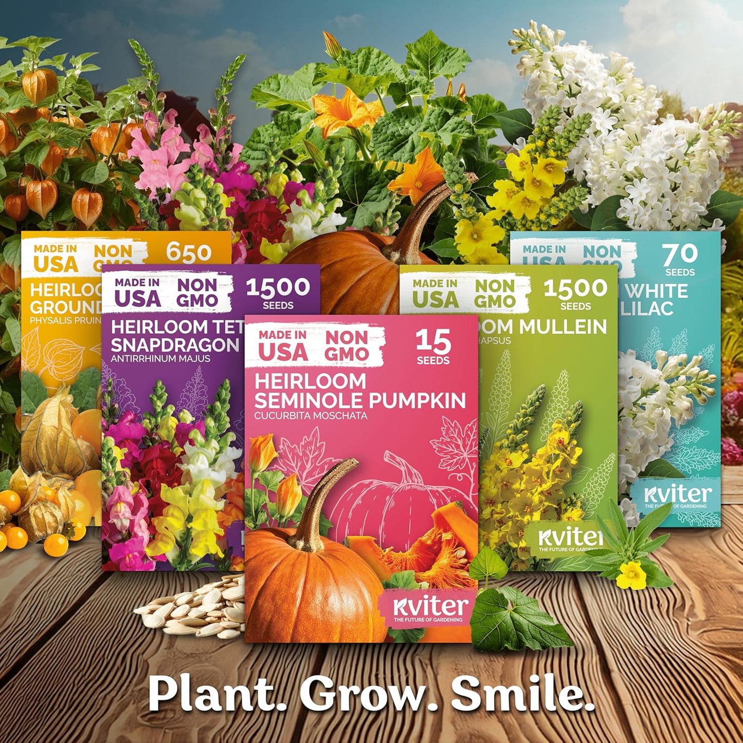 KVITER 50 Small Gourd Seeds Mix - Non-GMO & Organic Decorative Gourds for Fall Decor | Heirloom Seeds