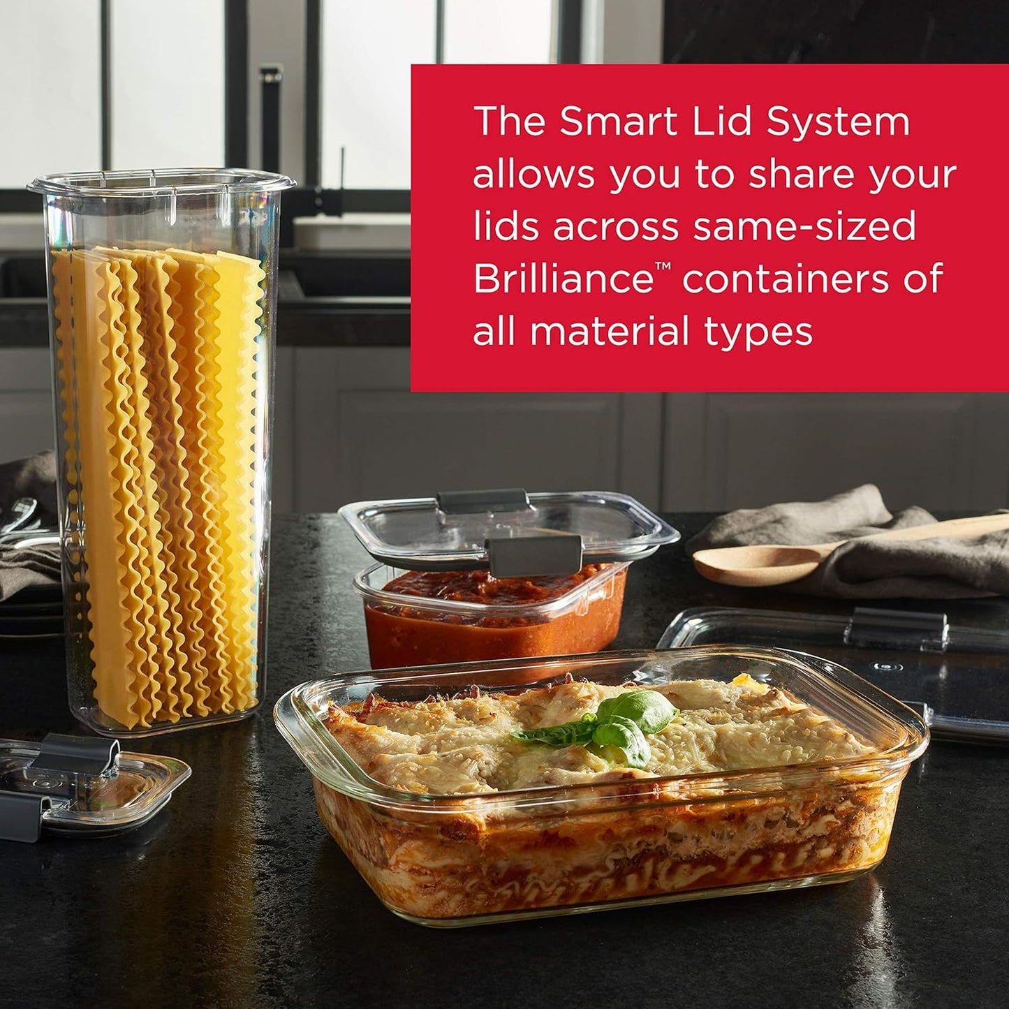 Rubbermaid Brilliance Glass Storage Containers - 8-Piece Set with Lids - Clear & Versatile Design