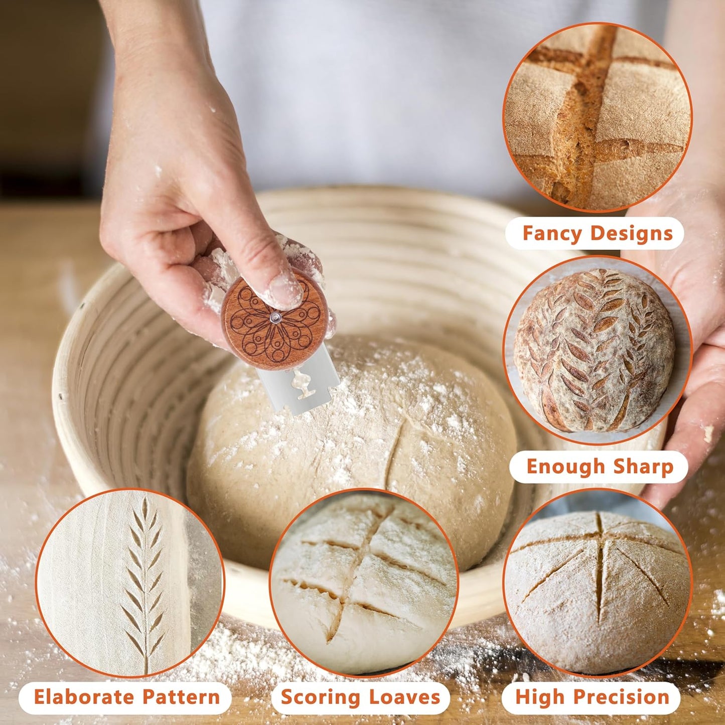 UFO Bread Lame Cutter - Sourdough Scoring Tool with 5 Blades & Storage Cover | Perfect for Artisan Bread