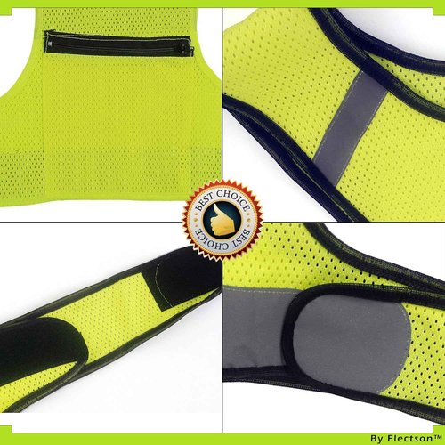 High Visibility Reflective Running Vest - 360° Safety Gear with Adjustable Closure & Pocket