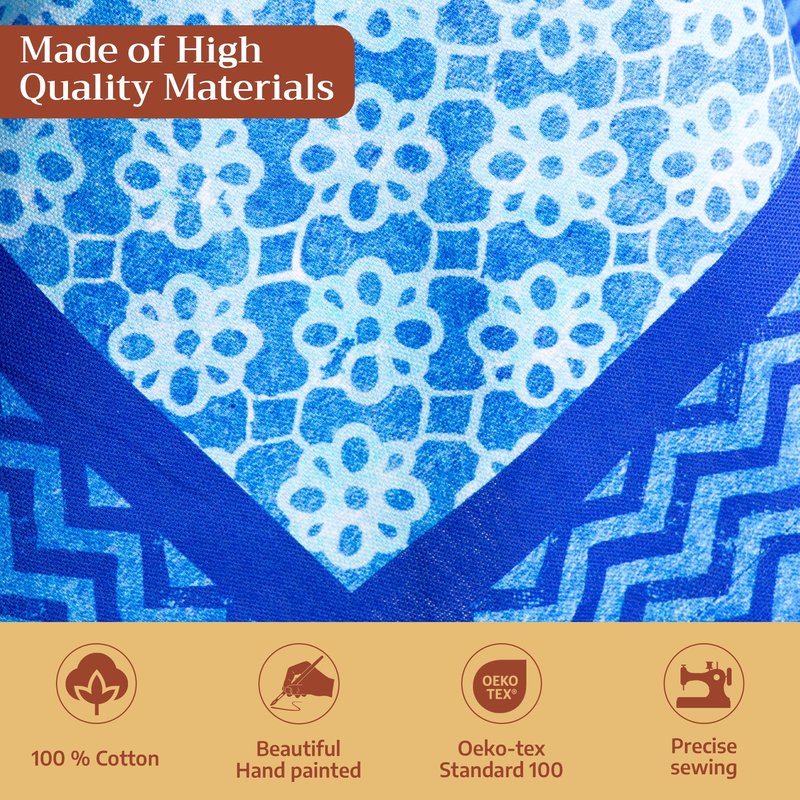 Maison d' Hermine Table Cloth Rectangle Table 100% Cotton 60 x 108 Inches Tablecloth Reusable Decorative for Dining Kitchen Room Farmhouse Home Gifts for Mothers Day Spring Summer - Indigo Love