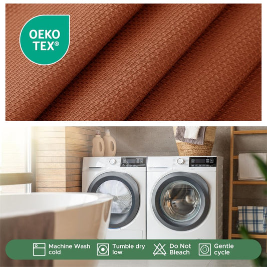 Biscaynebay 2 Pack Textured Fabric Round Tablecloths 60'' for Tables diameters from 28" to 48", Rust Table Cloth Water Resistant Small Circle Folding Table Covers for Dining Kitchen Wedding Parties