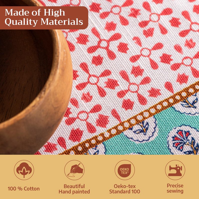 Maison d' Hermine Table Cloth Rectangle Table 100% Cotton 70 x 120 Inches Tablecloth Reusable Decorative for Dining Kitchen Room Farmhouse Home Gifts for Mothers Day Spring Summer - Provence