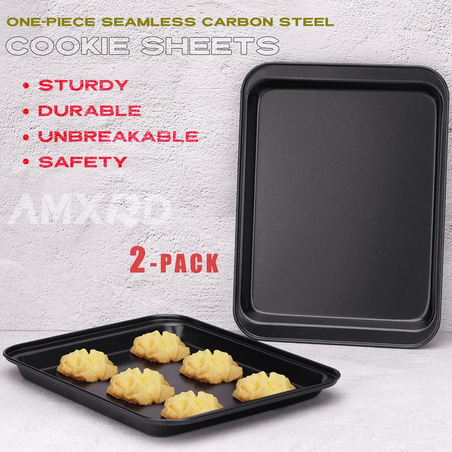Nonstick Baking Sheets by [Brand Name] - Perfect for Toaster Ovens | Set of 2, 9.5" x 7.1" Size