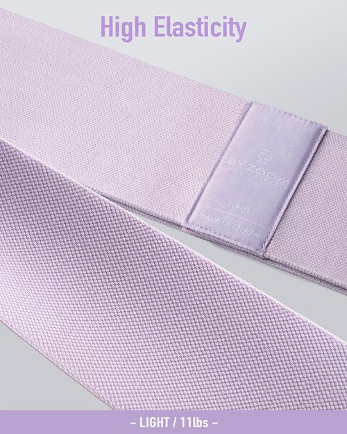 BYZOOM FITNESS Fabric Resistance Band Elastic Booty Band, Perfect for Fitness Working Out at Home Gym, Leg Training Workout for Woman–Resistance Level Light 11lb/5kg Purple