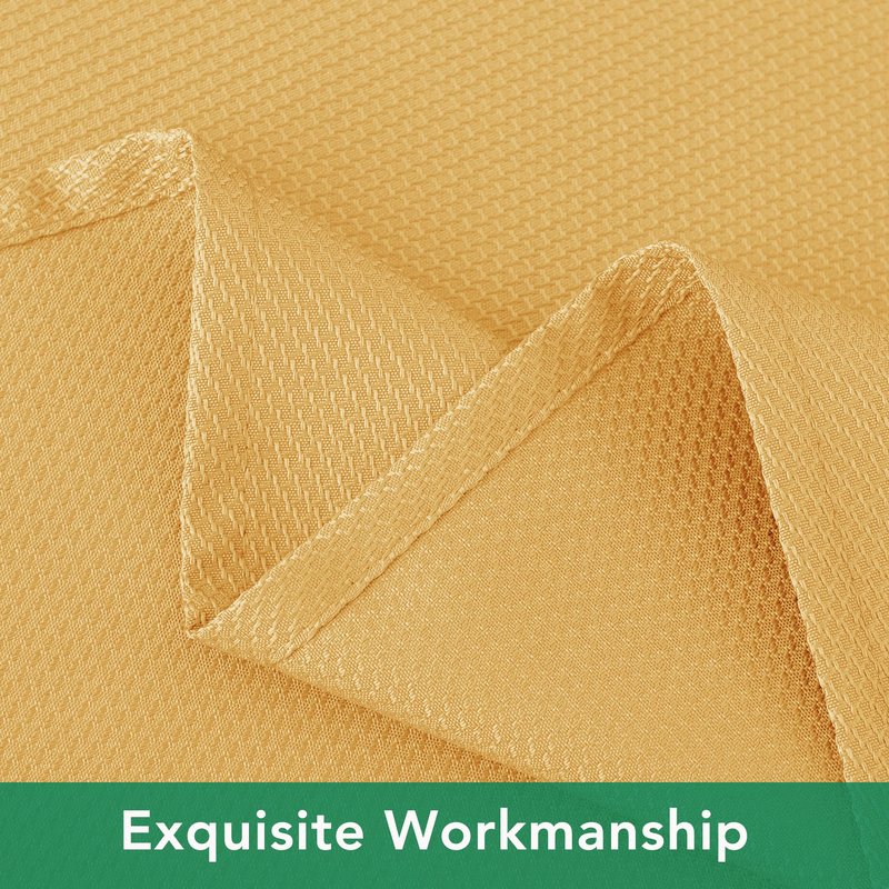 Biscaynebay Fall Tablecloth Textured Fabric Square Tablecloths 90x90'', Fall Gold Thanksgiving Autumn Harvest Water Resistant Fabric Tablecloths for Kitchen, Dining, Wedding, Parties Machine Washable