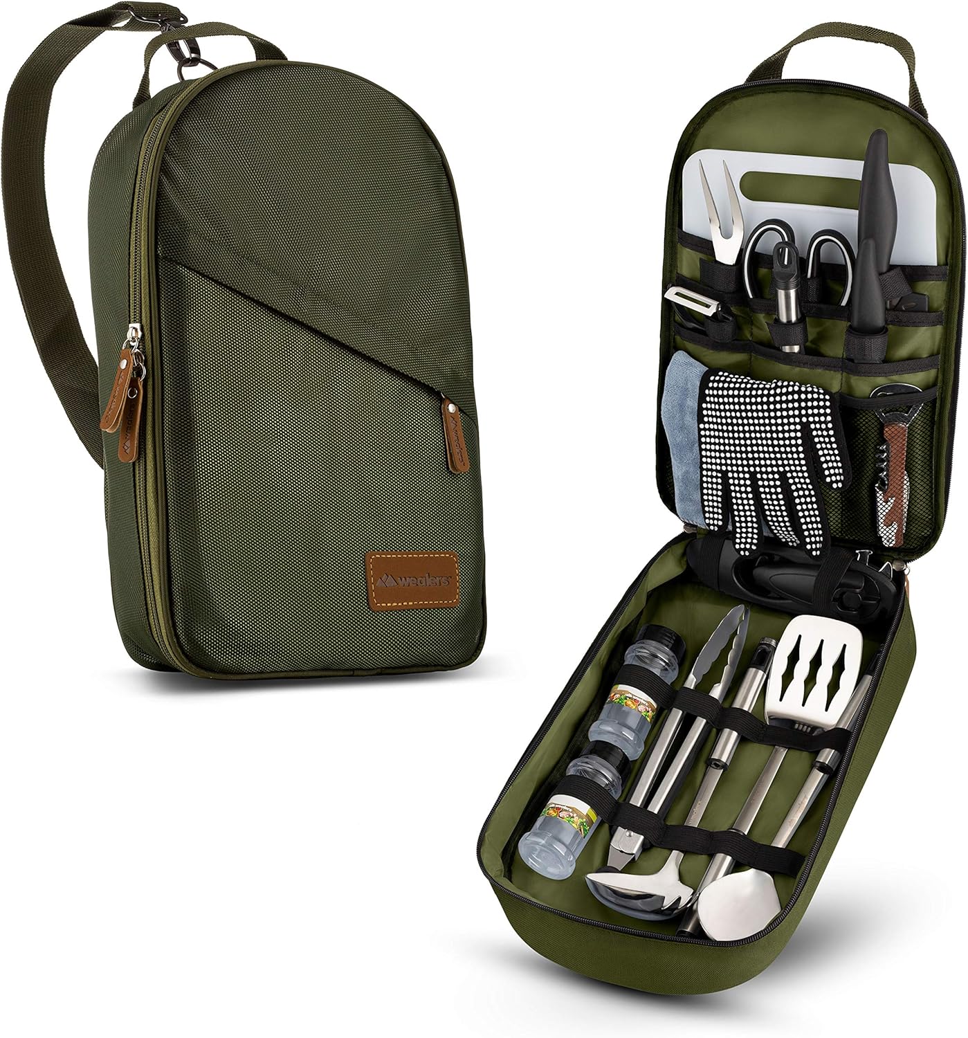 Portable Camp Kitchen Utensil Set - Compact BBQ Accessories & Travel Organizer for Hiking & Backpacking