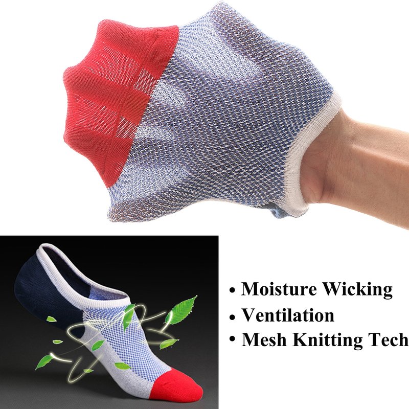 Mottee&Zconia No Show Socks for Mens Low Cut Ankle Invisible Non-Slip Casual Sports Athletic Cotton Socks 6Pairs Size L