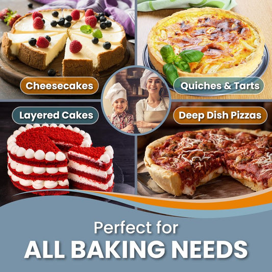 Springform Pan 9 Inch NONSTICK - Cheesecake Pan with Silicone Sleeve – NO LEAKS in Water Bath - No Foil Wrap Needed - Easy Cake Release – Sturdy Build - Heavy-Gauge Carbon Steel 0.4 mm
