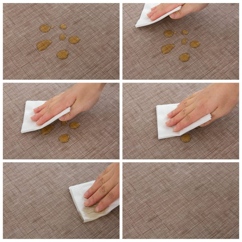 Pioggia Vinyl Tablecloth with Flannel Backing Rectangle Waterproof Oil-Proof Plastic Table Cloth Wipeable PVC Table Cover for Indoor and Outdoor (Linen, 60 x 102 Inch)