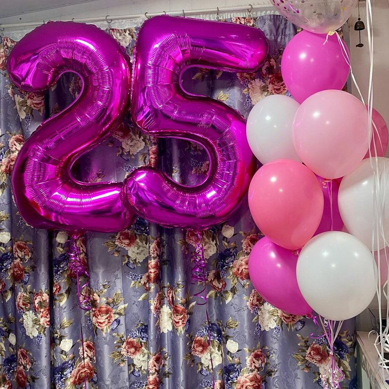 Rosy Purple 7 Balloon, Number Balloons 40 Inch, 7th Birthday Decorations for Girls Kids, Party Decoration for Women, Number 7 Balloon