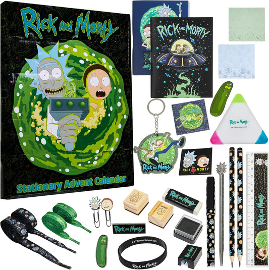 Rick and Morty Advent Calendar 2025 - Fun Countdown with 24 Surprises | Keychains & Shoelaces Gifts