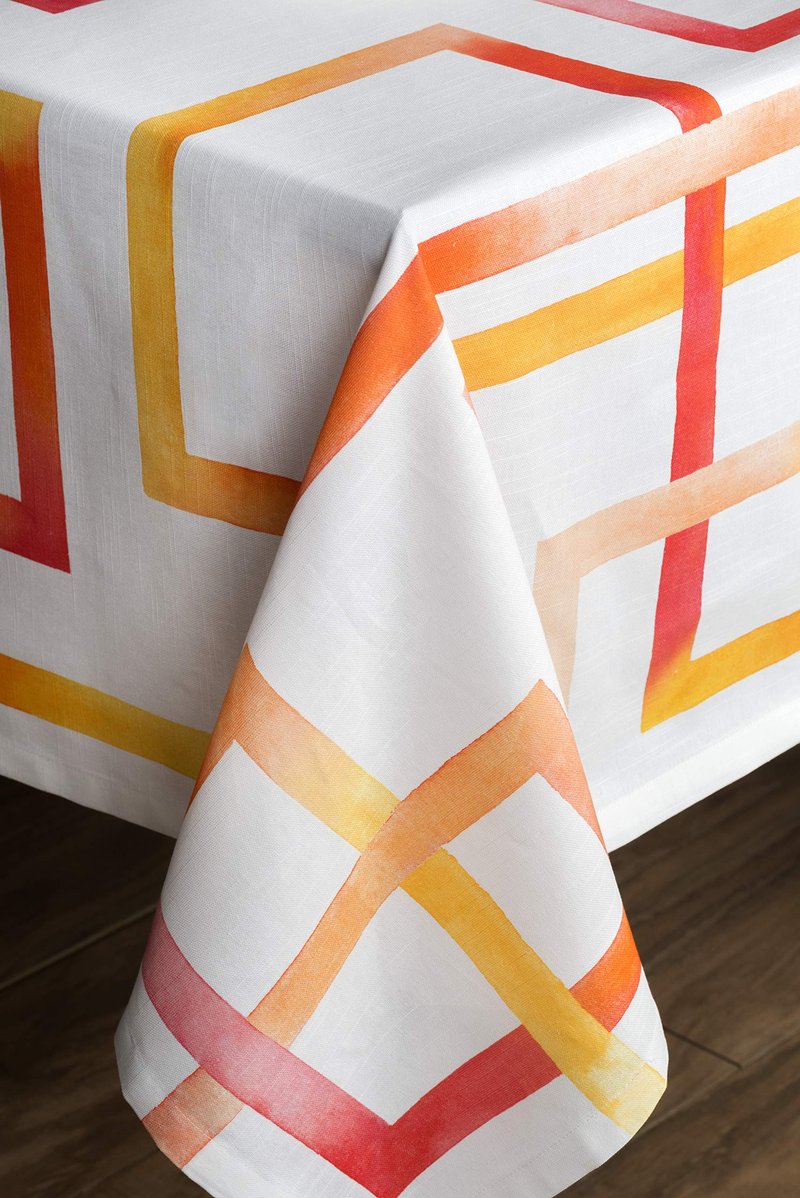 Maison d' Hermine Table Cloth Square Table 100% Cotton 54 x 54 Inches Tablecloth Reusable Decorative for Dining Kitchen Room Farmhouse Home Gifts for Mothers Day Spring Summer - Summer Maze