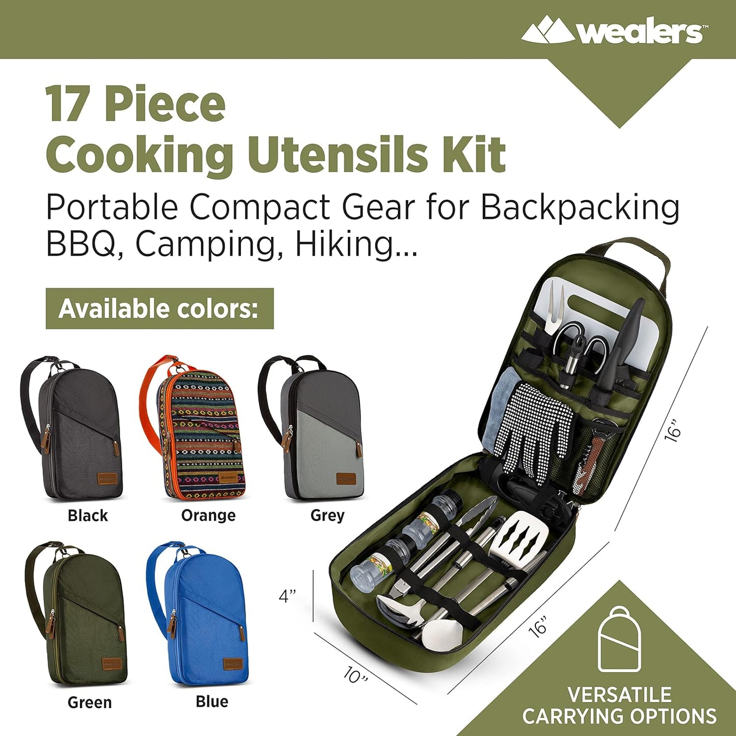 Portable Camp Kitchen Utensil Set - Compact BBQ Accessories & Travel Organizer for Hiking & Backpacking