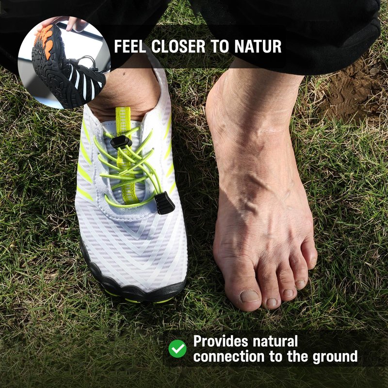 Grounded Footwear for Women Barefoot Shoes,Grounded Footwear for Mens,Hike Barefoot Shoes Womens Footwear, Comfortable Non-Slip Barefoot Vitality Shoes,Men's Women's Water Shoes Wide Toe Box Grey
