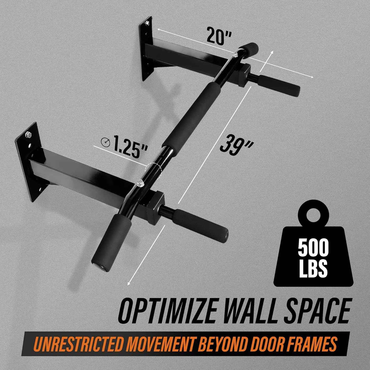 Wall Mounted Pull Up Bar - Multifunctional Home Gym Strength Training Equipment