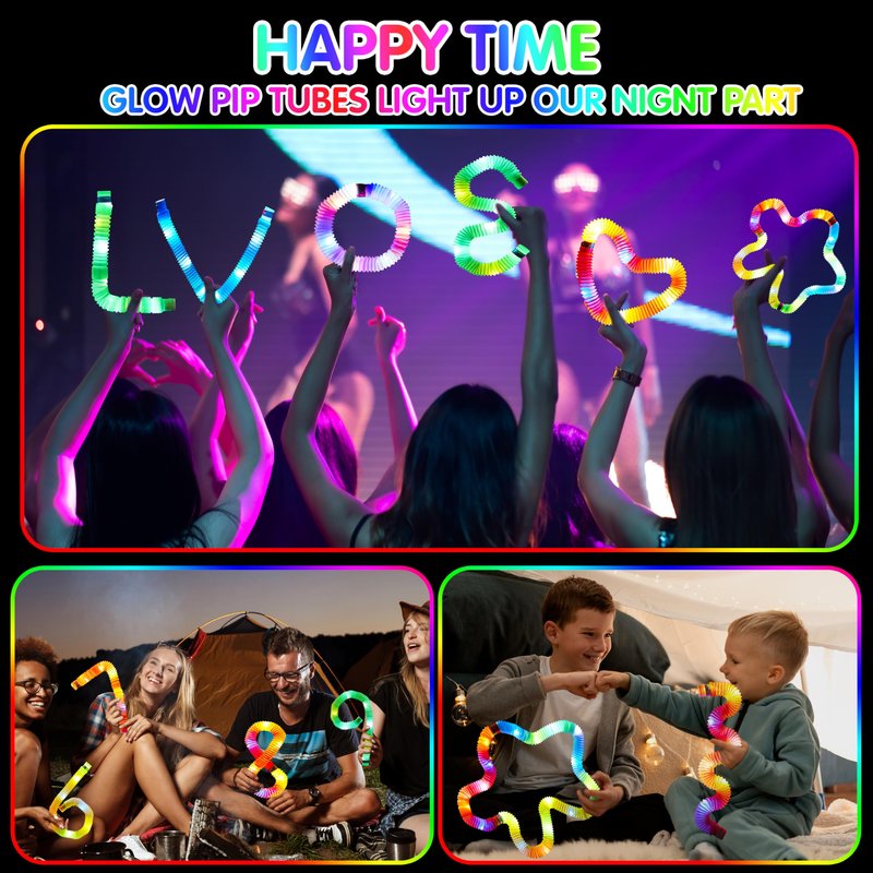 JOYIN 9 Pack Glow Sticks Party Favors for Kids, Light Up Pop Tubes Glow Necklaces Bracelets Party Supplies for Toddlers Boys Girls Birthday Gifts, School Classroom Goodie bags, Treasure Box Toys