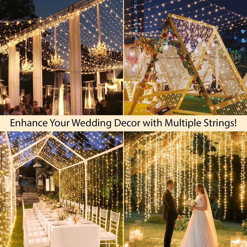 suddus Indoor String Lights with Remote, Warm White Christmas Lights Plug in with Timer, 33ft 100 LED Twinkle Fairy Lights for Bedroom Dorm Xmas Tree Wreath Wedding Garden Party Outdoor Decorations
