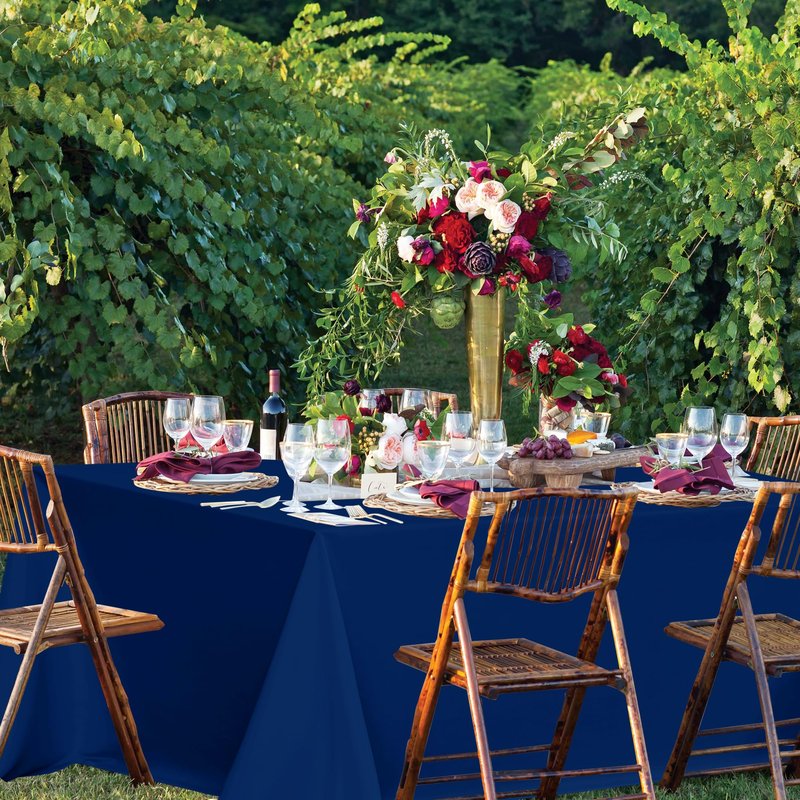 sancua Navy Blue Tablecloths for 6 Foot Rectangle Tables, 8 Pack - Washable Polyester Fabric Table Cloth for Wedding Party, Birthday, Banquet Reception, 54x108 Inch