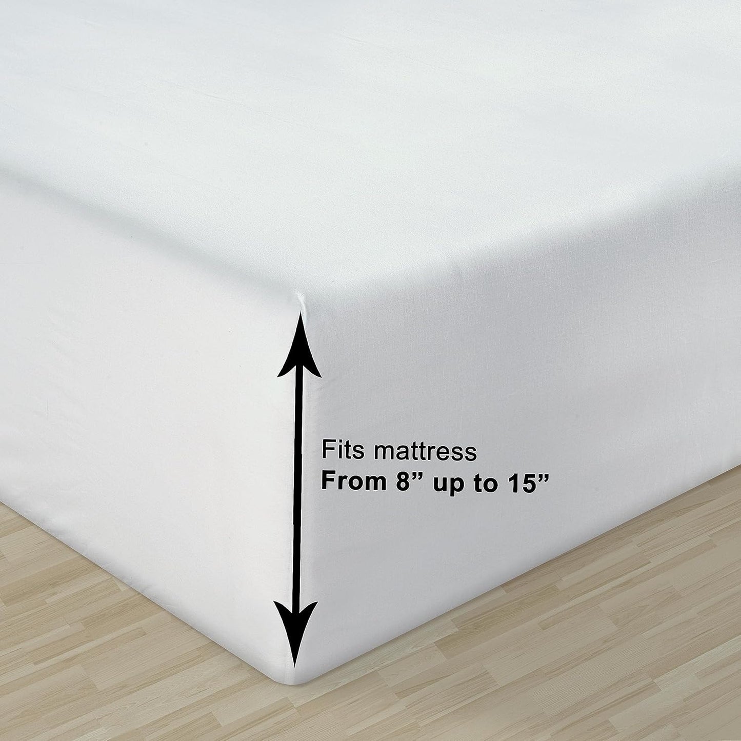LANE LINEN 100% Organic Cotton King Sheet Set - Breathable Luxury Bedding, 4-Piece White Set with 15" Deep Pockets