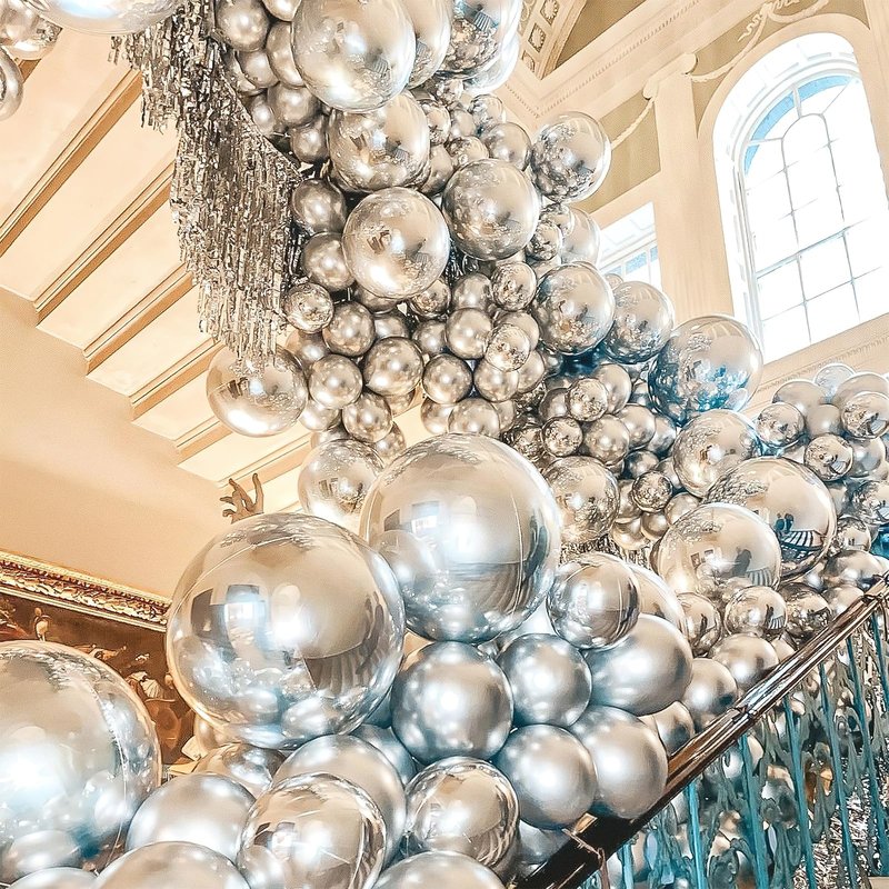 PartyWoo Silver Balloons 140 pcs Different Sizes of 18 12 10 5 Inch Silver Balloon Arch Kit Garland for Birthday Graduation Bachelorette Engagement Bridal Shower Wedding Party Decorations Silver-G102