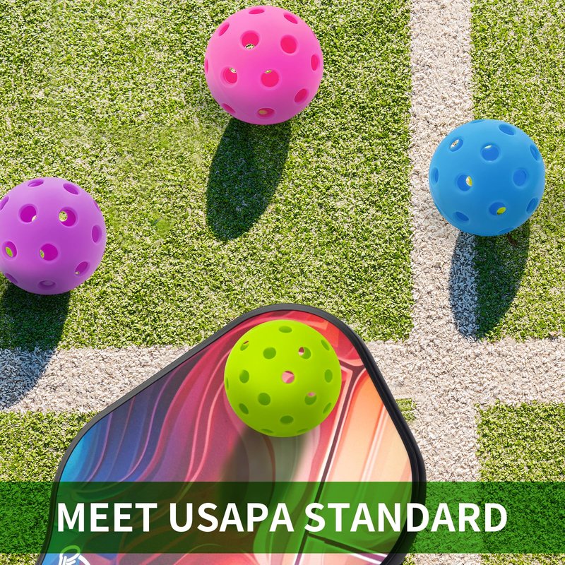 QUEMUIA Outdoor Pickleball Balls,40 Holes Outdoor Pickleballs USAPA Approved,4-Pack High Bounce Pickle Balls, Pickleball Gifts for Men or Women Pickleball Enthusiasts