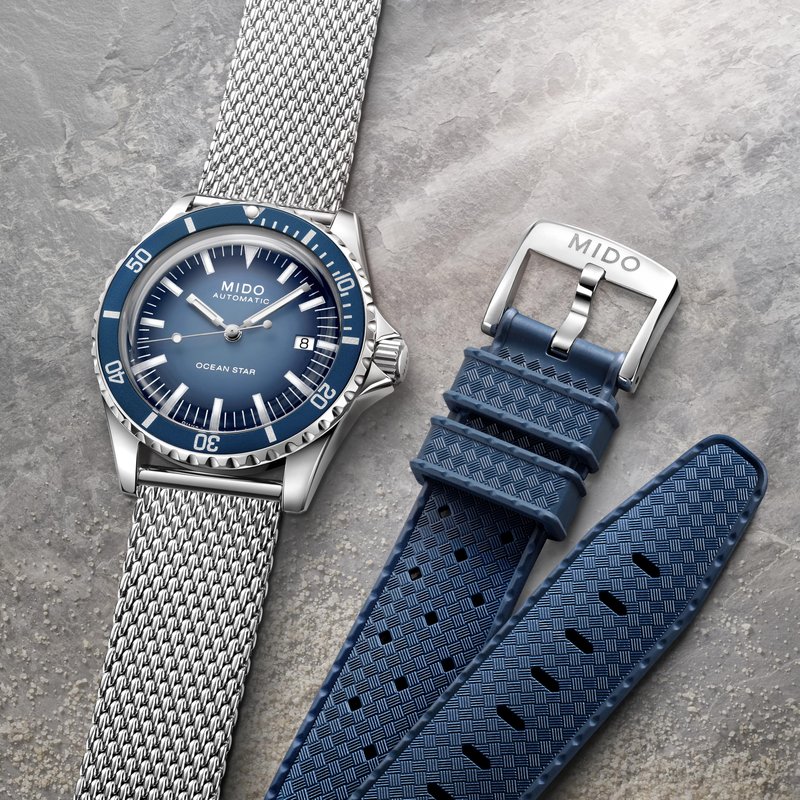 MIDO Ocean Star Tribute Gradient - Swiss Automatic Watch for Men - Blue Gradient Dial - 40.5mm Stainless Steel Case - Stainless Steel Bracelet - M0268071104101