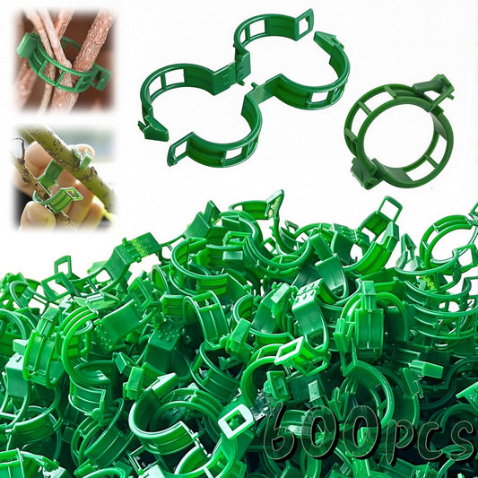 Skiennix 600 Pcs Tomato Clips - Heavy-Duty Plastic Vine Support for Healthy Climbing Plants