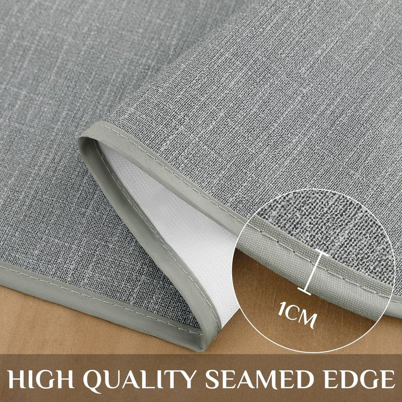 Softalker Vinyl Tablecloth Rectangle, Outdoor 100% Waterproof Oil Proof Plastic Edge Binding Table Cloth, Heavy Duty Thick Wipeable PVC Table Covers for Picnic Dining Party - 54 x 78 Inch, Light Grey