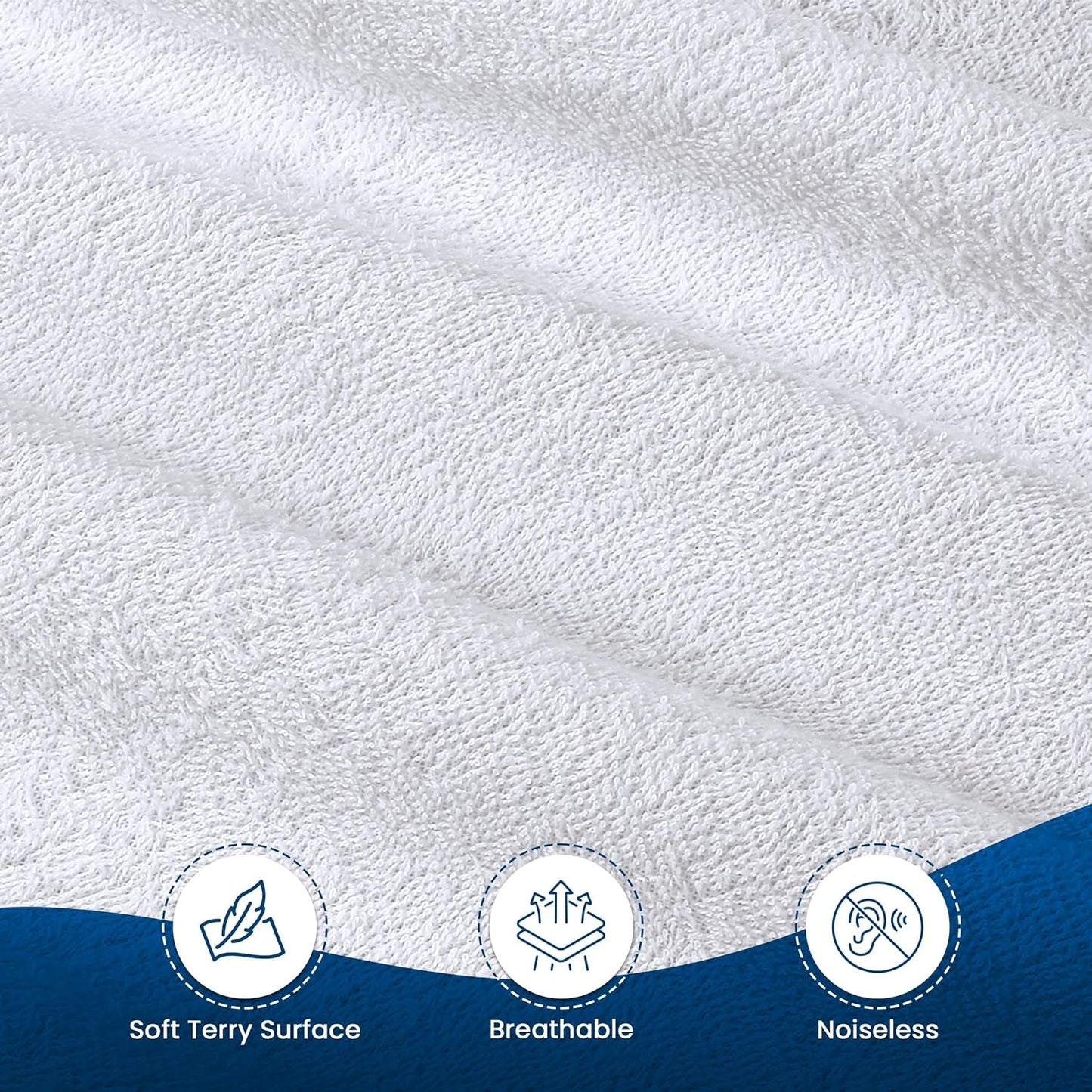 Utopia Bedding Twin Size Mattress Protector - Waterproof Terry Cover with Deep Pockets | Soft & Breathable White