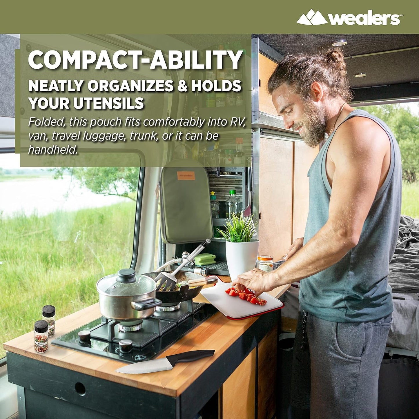 Portable Camp Kitchen Utensil Set - Compact BBQ Accessories & Travel Organizer for Hiking & Backpacking