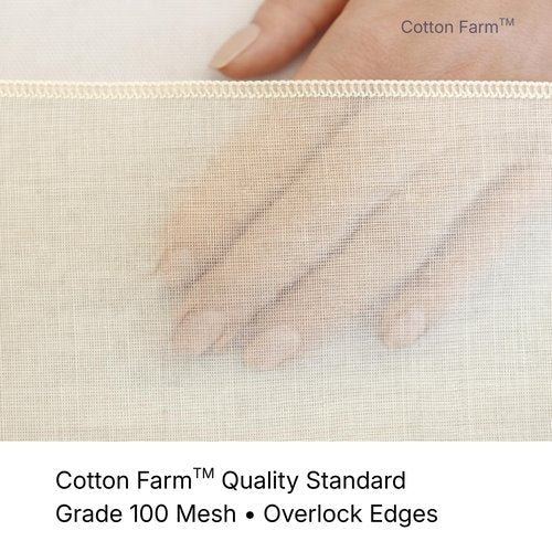Cotton Farm Grade 100 XL Cheese Cloth for Straining & Cooking; 36x36 Inch; 100% Unbleached Cotton Cheesecloth; Reusable with Finished Edges, Butter Muslin
