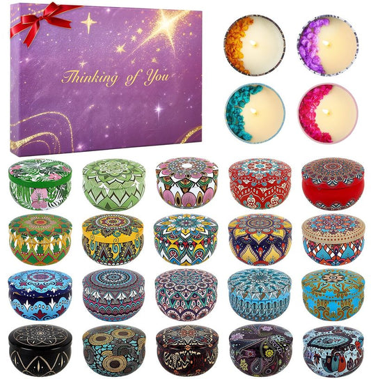 Advent Calendar 2025 - 24 Days Scented Candles Gift Set Christmas Advent Calendars Aromatherapy Candle - Birthday Thanksgiving Mother's Day for Adult Women with Gift Box