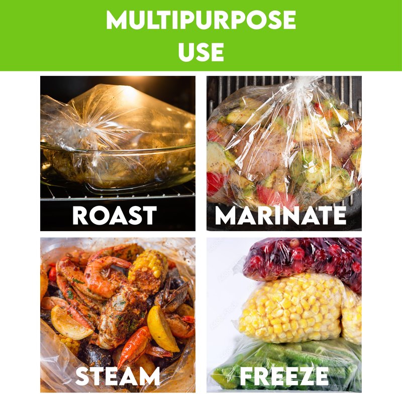 Buddy Bags Co Oven Bags for Roasting | Turkey Size (19" x 24.5") | 10-Pack Heavy-Duty, Oven-Safe Turkey Bags | BPA-Free, Heat-Resistant, Made in USA