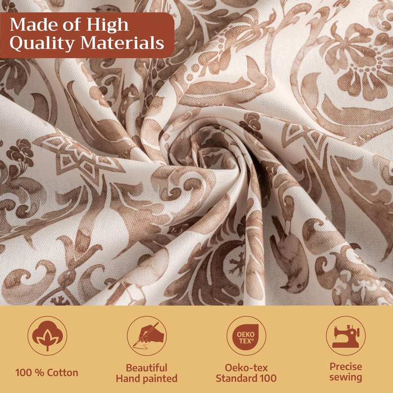 Maison d' Hermine Table Cloth Rectangle Table 100% Cotton 54 x 72 Inches Fall Tablecloth Reusable Everyday Use for Thanksgiving Christmas Decorations Dining Farmhouse Party (Allure)