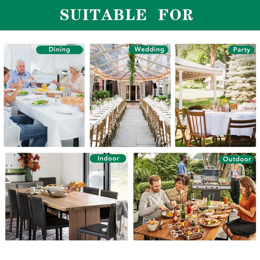 Biscaynebay 2 Pack Textured Fabric Round Tablecloths 70", Hunter Green Water Resistant Tableclothes Small Circle Folding Table Covers Linen for Dining, Kitchen, Wedding, Parties etc Machine Washable