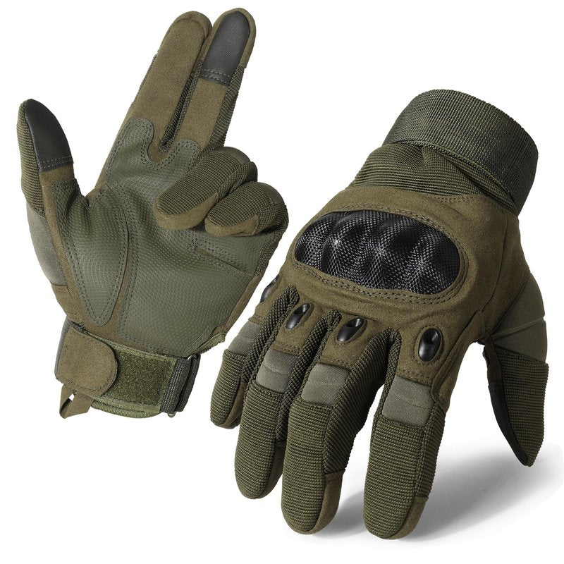MVPTOO Touchscreen Padded Palm Gloves for Men Green Large