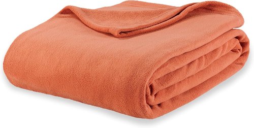 Berkshire Blanket Microfleece King Size Bed Blanket - Lightweight Plush Amberglow Orange, 90x108 Inches