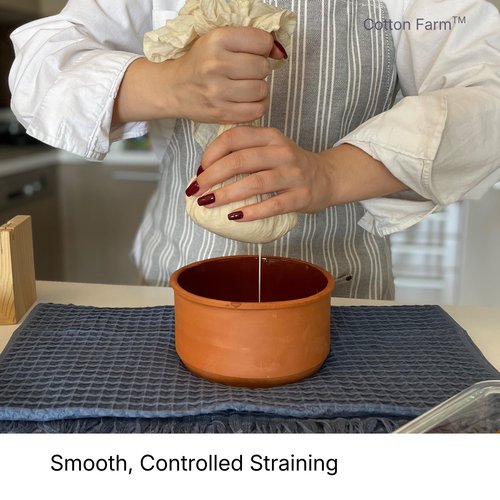 Cotton Farm Grade 100 XL Cheese Cloth for Straining & Cooking; 36x36 Inch; 100% Unbleached Cotton Cheesecloth; Reusable with Finished Edges, Butter Muslin
