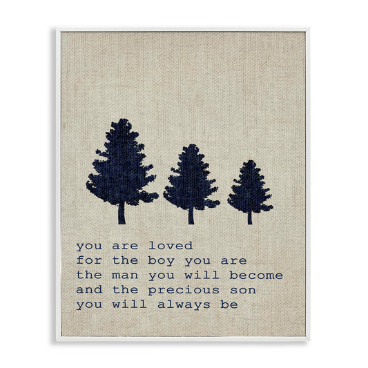 Loved Son Phrase with Trees'| Framed Giclee Art