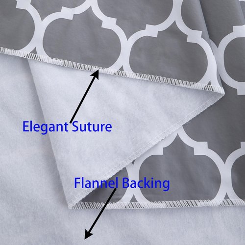 Heavy Duty Vinyl Tablecloth with Flannel Backing Waterproof Oil-Proof Plastic Table Cloth Stain-Resistant Wipeable Rectangle or Square Table Cover for Indoor and Outdoor (Quatrefoil,60x102 Inch)