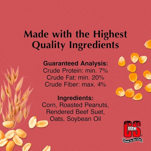 C&S Wild Bird Peanut Suet Nuggets - Mega Box, 8 Pounds for Healthy Wild Birds