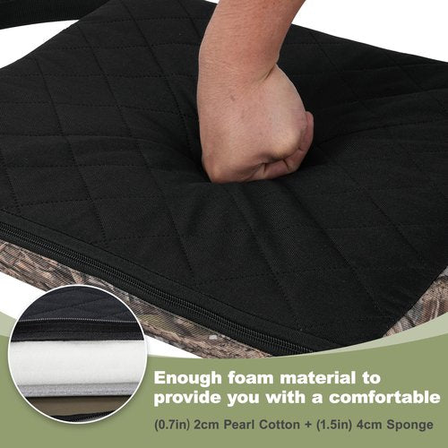 URMONA 1PCS Portable Hunting Seat Cushion, 16.5 x 14.1 x2.3in Thickening Lightweight Outdoor Cushion, Waterproof Sponge Dirty Proof Pad for Hunting, Camping, Stadium, Outdoor Sports(Reed Camouflage)