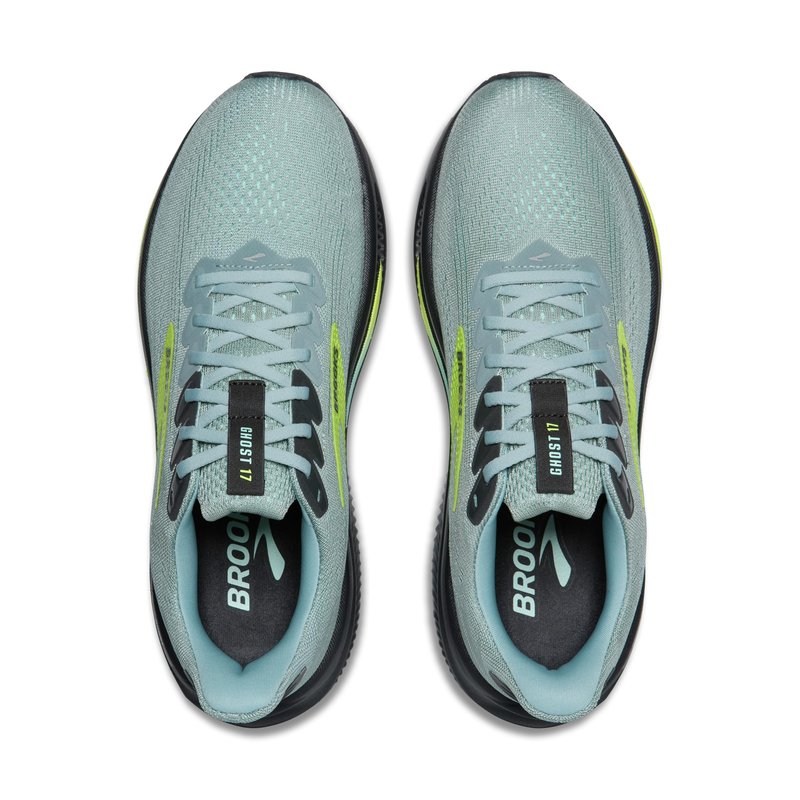 Brooks Men's Ghost 17Sneaker, Gray Mist Yucca Nightlife, 11 US