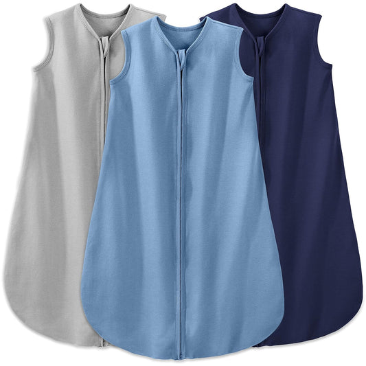 Yoofoss Baby Sleep Sack | 100% Organic Cotton Wearable Blanket for 12-18 Months | 2-Way Zipper, 3 Pack