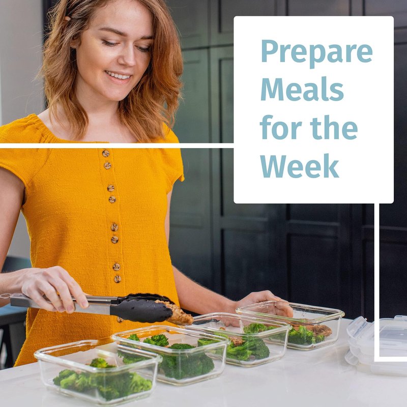 [4-Pack 28oz] Glass Food Storage Containers With Locking Lids - Meal Prep Containers - Lunch Bento Boxes - 1 Compartment - 4pk Box Set - Transparent Lids - BPA Free and Dishwasher Safe