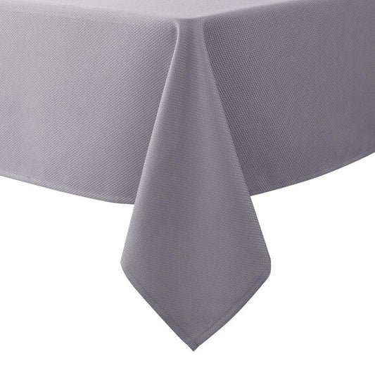 Biscaynebay Textured Fabric Tablecloths 52x70 Inches Rectangular, Silver Grey Water Resistant Tablecloths for Dining, Kitchen, Wedding and Parties etc. Machine Washable